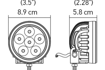 Hella Value Fit 90mm 6 LED Light - PED Off Road Spot - Lights