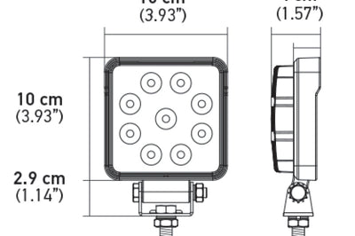 Hella ValueFit Work Light 4SQ 1.0 LED MV LR LT - Lights