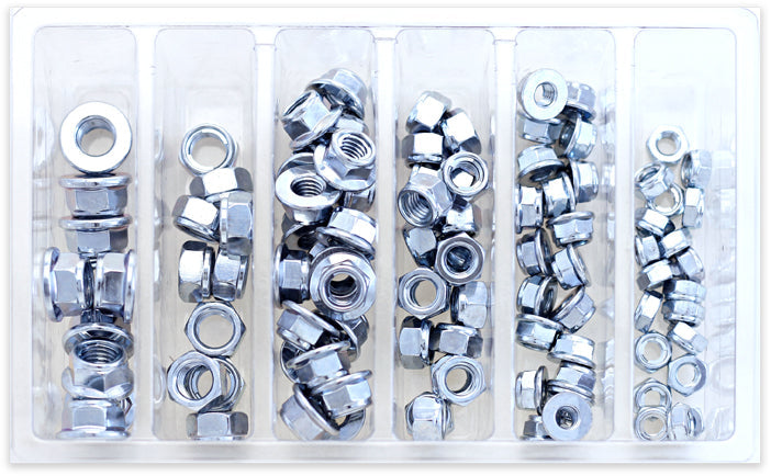 Bolt Hex Fuji-lock Nut Assortment 100 Piece Kit - Tires & Wheels