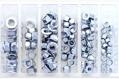 Bolt Hex Fuji-lock Nut Assortment 100 Piece Kit - Tires & Wheels