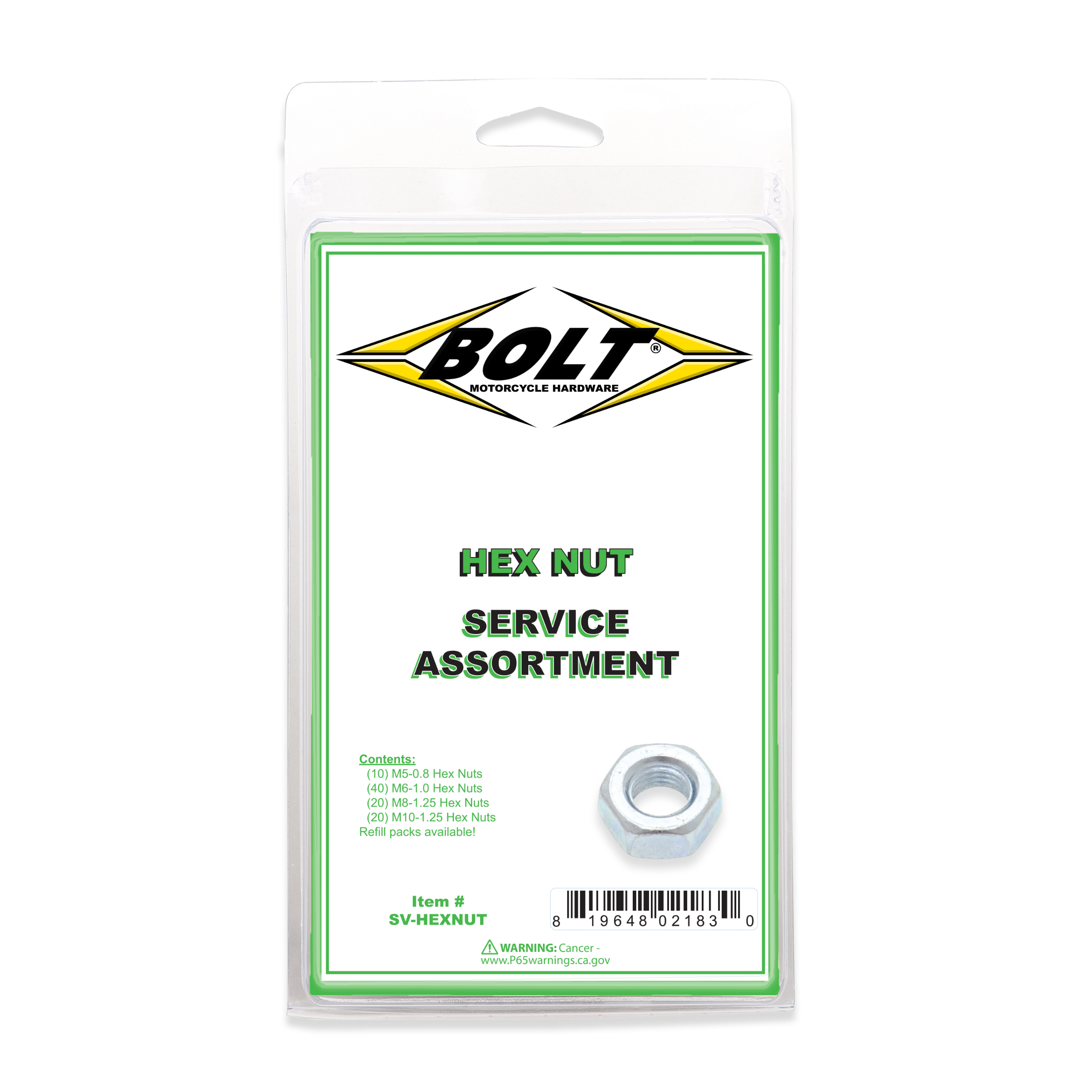 Bolt Hex Nut Assortment 90 Piece Kit - Tires & Wheels