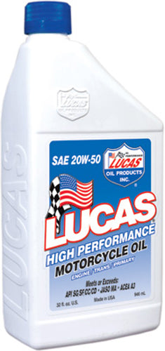Lucas High Performance Oil 20w-50 Qt - Harddrive Products
