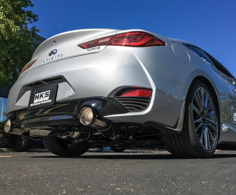 HKS 2017 Infiniti Q60 (RWD) Dual Hi-Power Titanium Tip Catback Exhaust - Mufflers & Tips