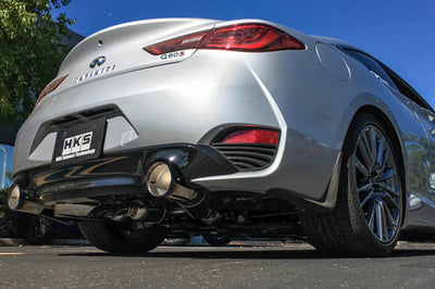 HKS 2017 Infiniti Q60 (RWD) Dual Hi-Power Titanium Tip Catback Exhaust - Mufflers & Tips