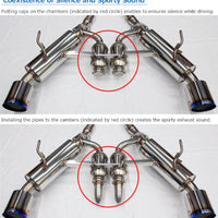 HKS 2017 Infiniti Q60 (RWD) Dual Hi-Power Titanium Tip Catback Exhaust - Mufflers & Tips