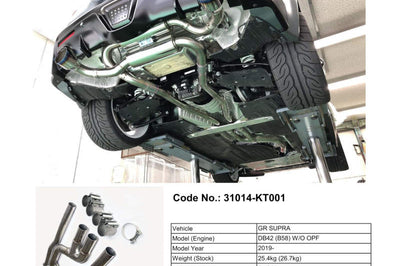 HKS 2019 + Toyota GR Supra w/o OPF Dual Hi-Power Titanium Tip Catback Exhaust - Mufflers & Tips