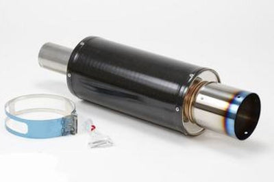 HKS Universal Carbon-Ti Cat-back Exhaust - 170mm Shell/75mm Diameter - Mufflers & Tips