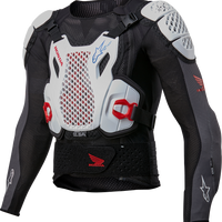 Alpinestars Honda Bionic + V2 Protection Jacket Blk/wht/blu/br Red Xl - Black/White/Blue/Bright / 2X-Large - Apparel