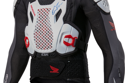 Alpinestars Honda Bionic + V2 Protection Jacket Blk/wht/blu/br Red Xl - Black/White/Blue/Bright / 2X-Large - Apparel