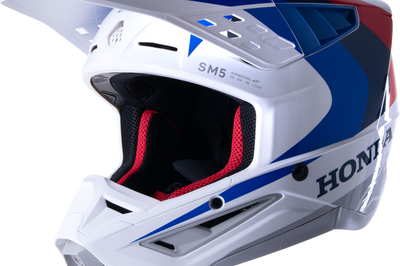 Alpinestars Honda S-m5 Helmet White/blue/red Glossy Xs - Bicycle Collection