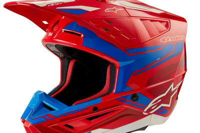 Alpinestars Honda S-m5 Helmet White/blue/red Glossy Xs - Bicycle Collection