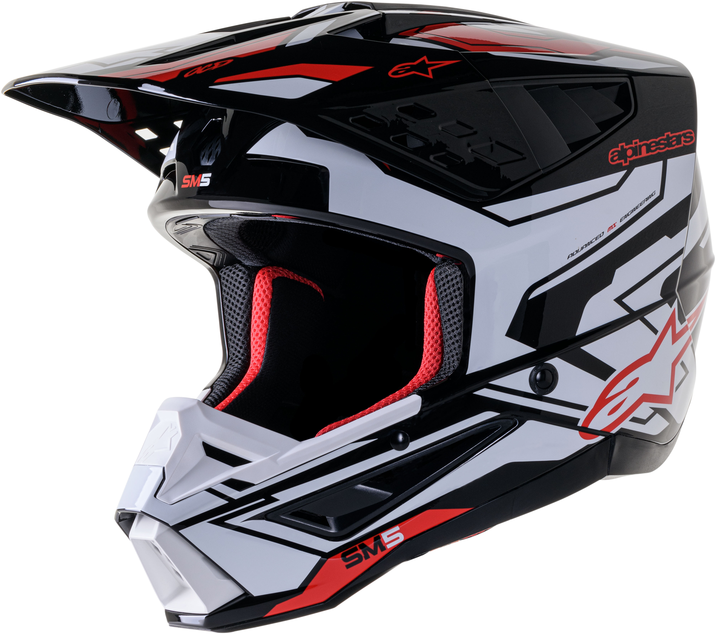 Alpinestars Honda S-m5 Helmet White/blue/red Glossy Xs - Black/White/Bright Red / 2X-Large - Bicycle Collection
