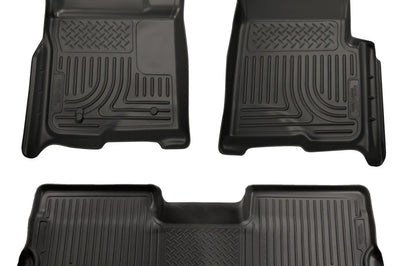 Husky Liners 08-10 Ford SD Crew Cab WeatherBeater Combo Black Floor (w/o Manual Trans Case) - Mats