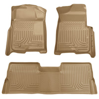 Husky Liners 08-10 Ford SD Crew Cab WeatherBeater Combo Tan Floor (w/o Manual Trans Case) - Mats