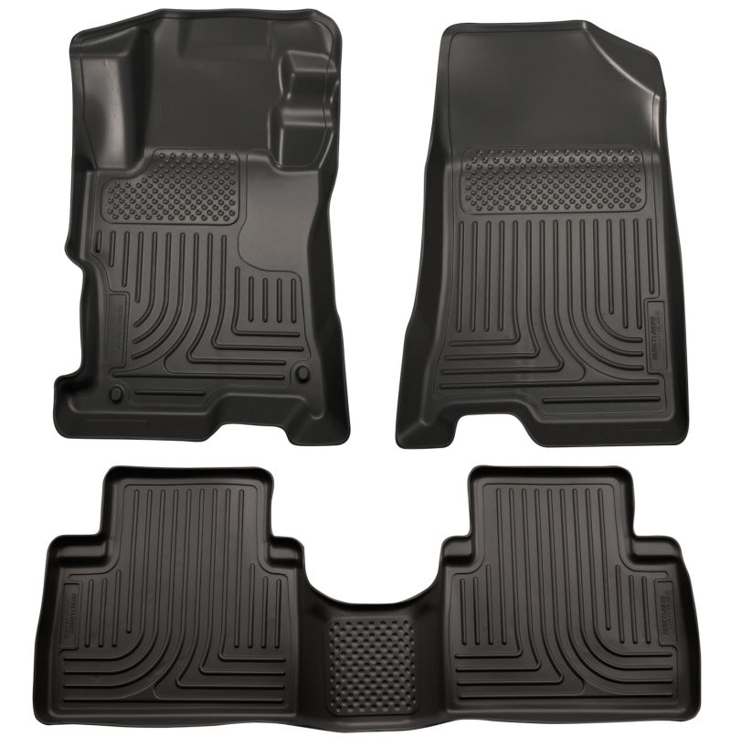 Husky Liners 08-12 Honda Accord (4DR) WeatherBeater Combo Black Floor (One Piece for 2nd Row) - Mats