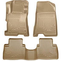 Husky Liners 08-12 Honda Accord (4DR) WeatherBeater Combo Tan Floor (One Piece for 2nd Row) - Mats