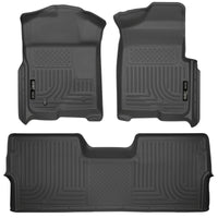 Husky Liners 09-12 Ford F-150 Super Crew Cab WeatherBeater Combo Black Floor - Mats