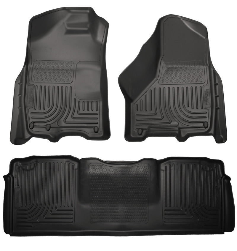 Husky Liners 10-12 Dodge Ram 2500/3500 Mega Cab WeatherBeater Combo Black Floor - Mats