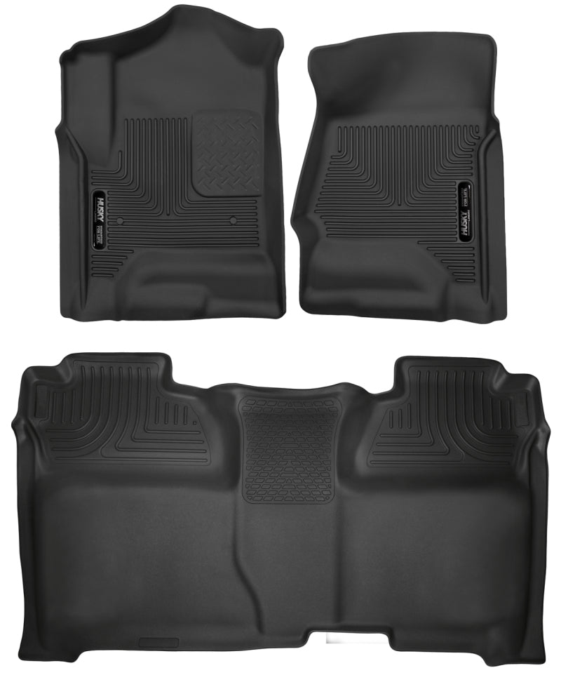 Husky Liners 14-18 Chevrolet Silverado Crew Cab X-Act Contour Front & Second Seat Floor - Mats