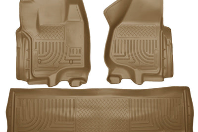 Husky Liners 2012.5 Ford SD Crew Cab WeatherBeater Combo Tan Floor (w/o Manual Trans Case) - Mats