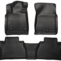 Husky Liners 2014 Toyota Tundra Double Cab Pickup WeatherBeater Black Front & 2nd Seat Floor - Mats