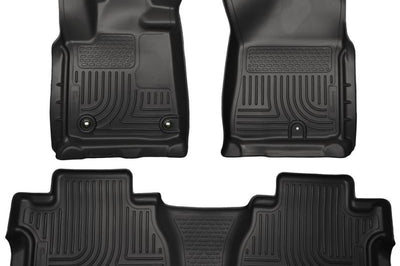 Husky Liners 2014 Toyota Tundra Double Cab Pickup WeatherBeater Black Front & 2nd Seat Floor - Mats