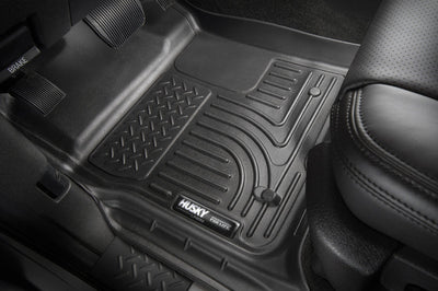 Husky Liners 2015 Ford Transit-150/Transit-250/Transit-350 WeatherBeater Front Black Floor - Mats