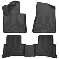 Husky Liners 2017 Kia Sportage Weatherbeater Front and Second Row Black Floor - Mats