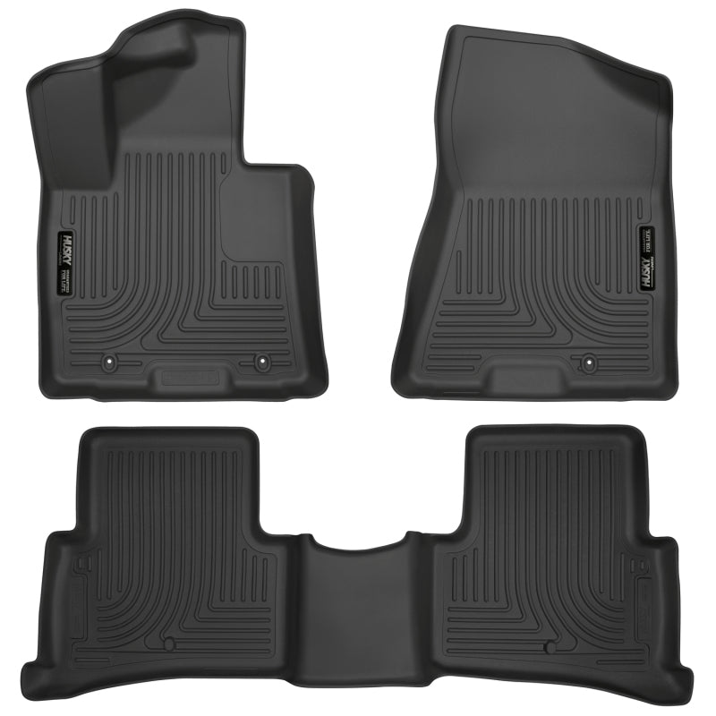 Husky Liners 2017 Kia Sportage Weatherbeater Front and Second Row Black Floor - Mats