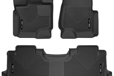 Husky Liners 21-23 Ford F-150 CC SC X-Act Contour Front & Second Row Seat Floor - Black - Mats