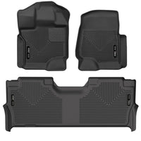 Husky Liners 21-23 Ford F-150 CC SC X-Act Contour Front & Second Row Seat Floor - Black - Mats