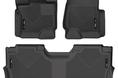 Husky Liners 21-23 Ford F-150 CC SC X-Act Contour Front & Second Row Seat Floor - Black - Mats