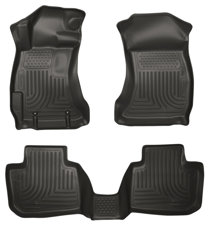 Husky Liners Subaru 12-14 Impreza/2015 WRX/STi WeatherBeater Combo Front&2nd Row Black Floor - Mats