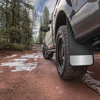Husky Liners Universal 12in Wide Black Rubber Front Mud Flaps w/ Weight - Body Armor & Protection