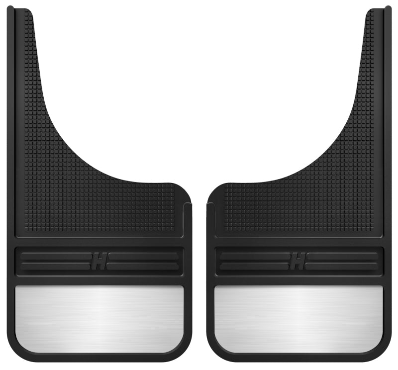 Husky Liners Universal 12in Wide Black Rubber Front Mud Flaps w/ Weight - Body Armor & Protection