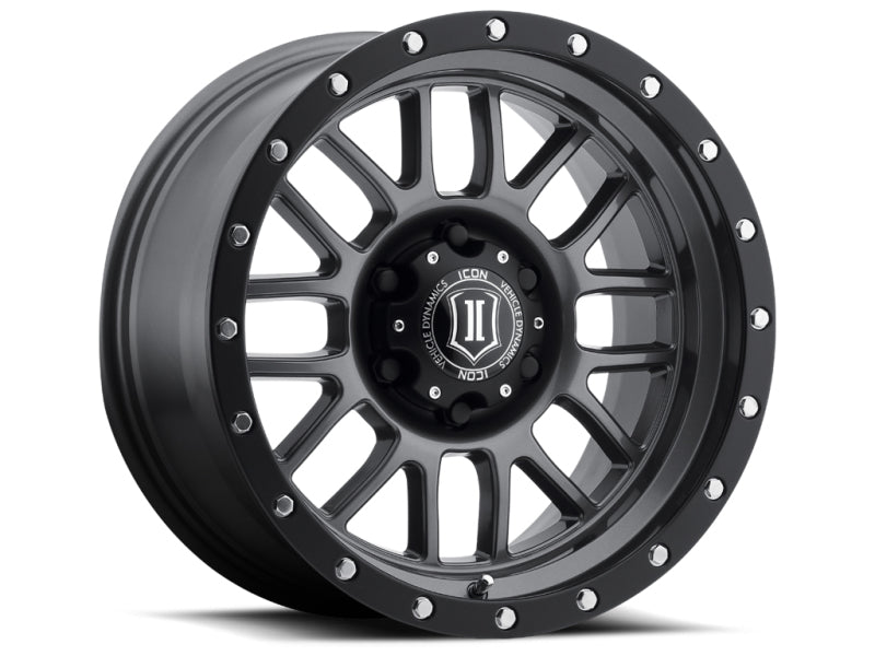 ICON Alpha 17x8.5 6x5.5 0mm Offset 4.75in BS 106.1mm Bore Gun Metal Wheel - Wheels