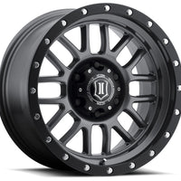 ICON Alpha 17x8.5 6x5.5 0mm Offset 4.75in BS 106.1mm Bore Gun Metal Wheel - Wheels