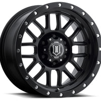 ICON Alpha 17x8.5 6x5.5 0mm Offset 4.75in BS 106.1mm Bore Satin Black Wheel - Wheels