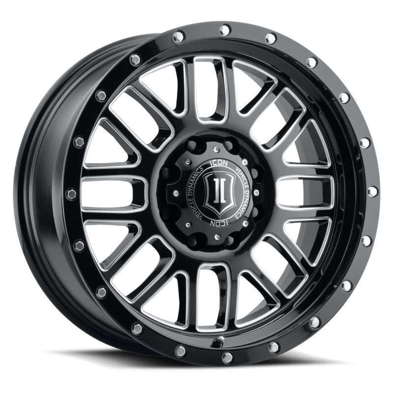 ICON Alpha 20x9 8x170 0mm Offset 5in BS Gloss Black Milled Spokes Wheel - Wheels