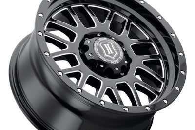 ICON Alpha 20x9 8x170 0mm Offset 5in BS Gloss Black Milled Spokes Wheel - Wheels