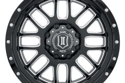 ICON Alpha 20x9 8x180 12mm Offset 5.5in BS Gloss Black Milled Spokes Wheel - Wheels