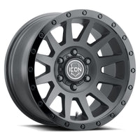 ICON Compression 17x8.5 6x135 6mm Offset 5in BS 87.1mm Bore Double Black Wheel - Wheels