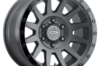 ICON Compression 17x8.5 6x135 6mm Offset 5in BS 87.1mm Bore Double Black Wheel - Wheels