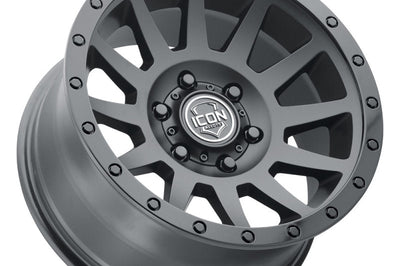 ICON Compression 17x8.5 6x135 6mm Offset 5in BS 87.1mm Bore Double Black Wheel - Wheels