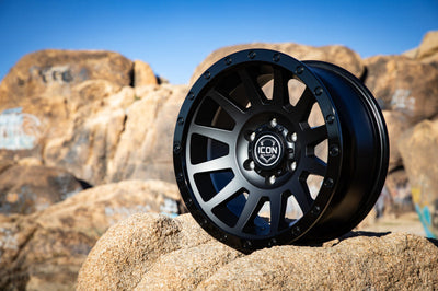 ICON Compression 17x8.5 6x5.5 0mm Offset 4.75in BS 106.1mm Bore Double Black Wheel - Wheels