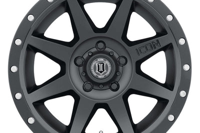 ICON Rebound 17x8.5 5x4.5 0mm Offset 4.75in BS 71.5mm Bore Satin Black Wheel - Wheels