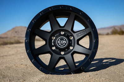 ICON Rebound 17x8.5 6x135 6mm Offset 5in BS 87.1mm Bore Double Black Wheel - Wheels