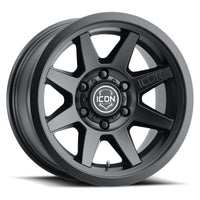 ICON Rebound 17x8.5 6x5.5 0mm Offset 4.75in BS 106.1mm Bore Satin Black Wheel - Wheels