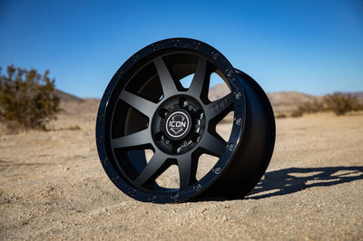 ICON Rebound 18x9 6x5.5 0mm Offset 5in BS 106.1mm Bore Double Black Wheel - Wheels