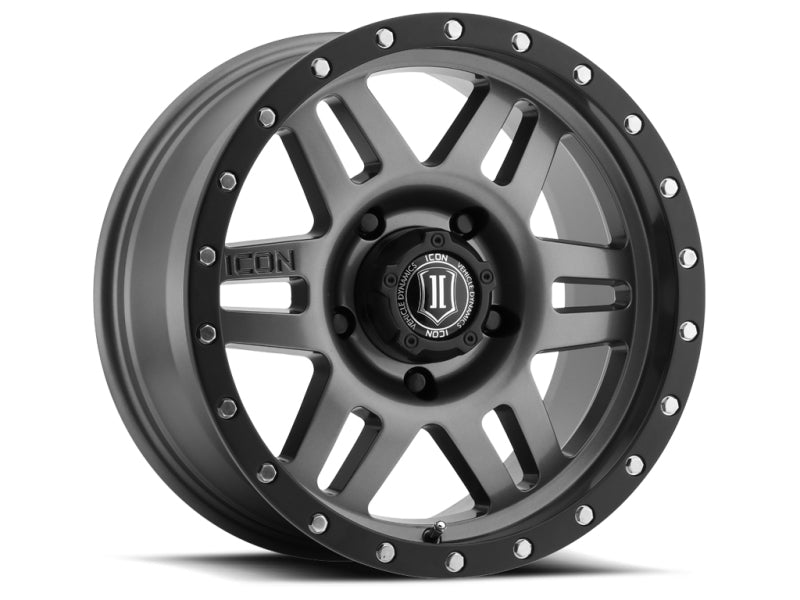 ICON Six Speed 17x8.5 5x5 -6mm Offset 4.5in BS 94mm Bore Gun Metal Wheel - Wheels